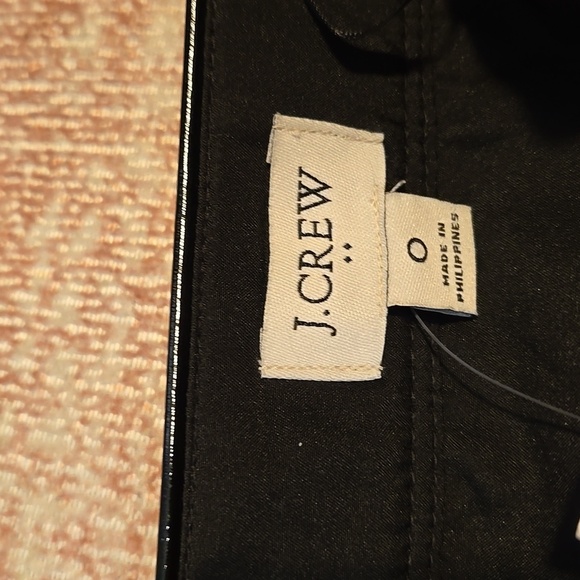 J. Crew Black Glossy Faux Leather Side Zip Lined Mini Skirt - Size 0 - Picture 5 of 11
